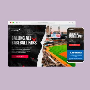 15 Baseball landing page: A dynamic website showcasing the excitement of baseball with game highlights, player profiles, and ticket information.