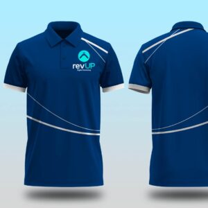 9 Stylish mockup showcasing the new UP polo shirt design.